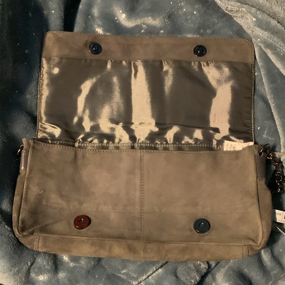 Suede gray shoulder purse - Picture 8 of 9